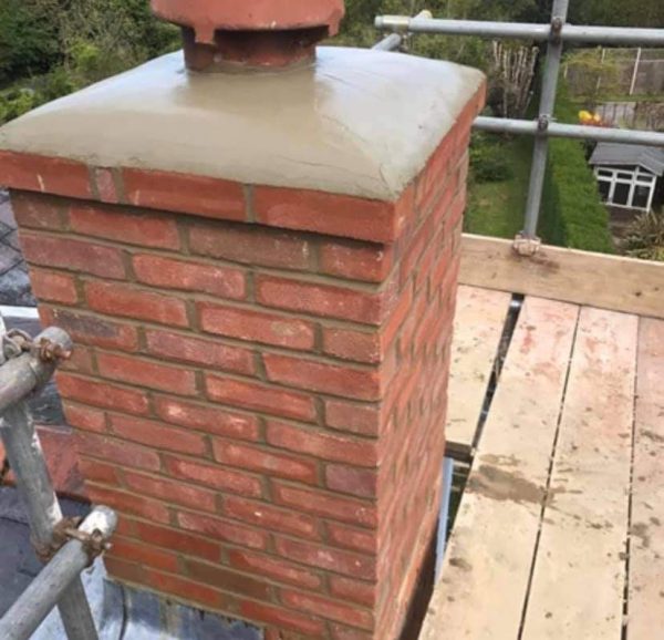Chimney being repaired in Mountbolus